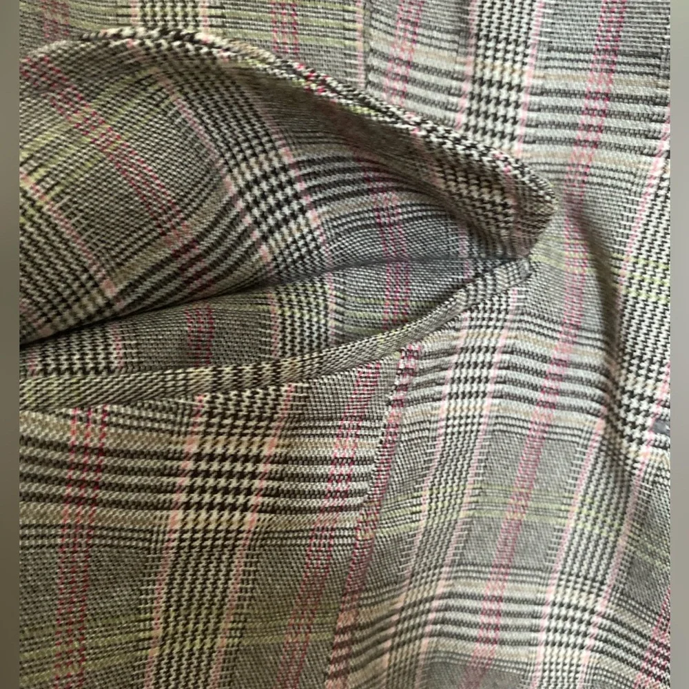 Vintage Y2K Rampage Plaid Lined Cropped Blazer 3/4 Sleeve Double Front Buttons M